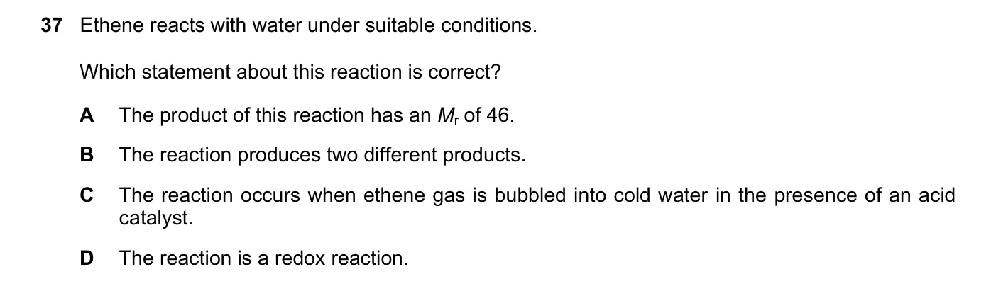 Question 37, November 2022, 0620 Paper 21