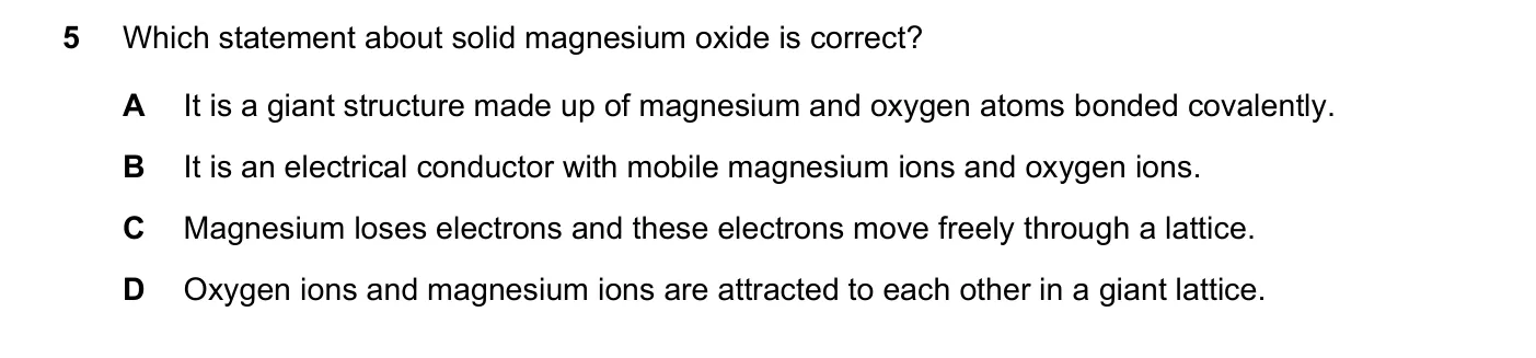 Question 5, November 2022, 0620 Paper 22