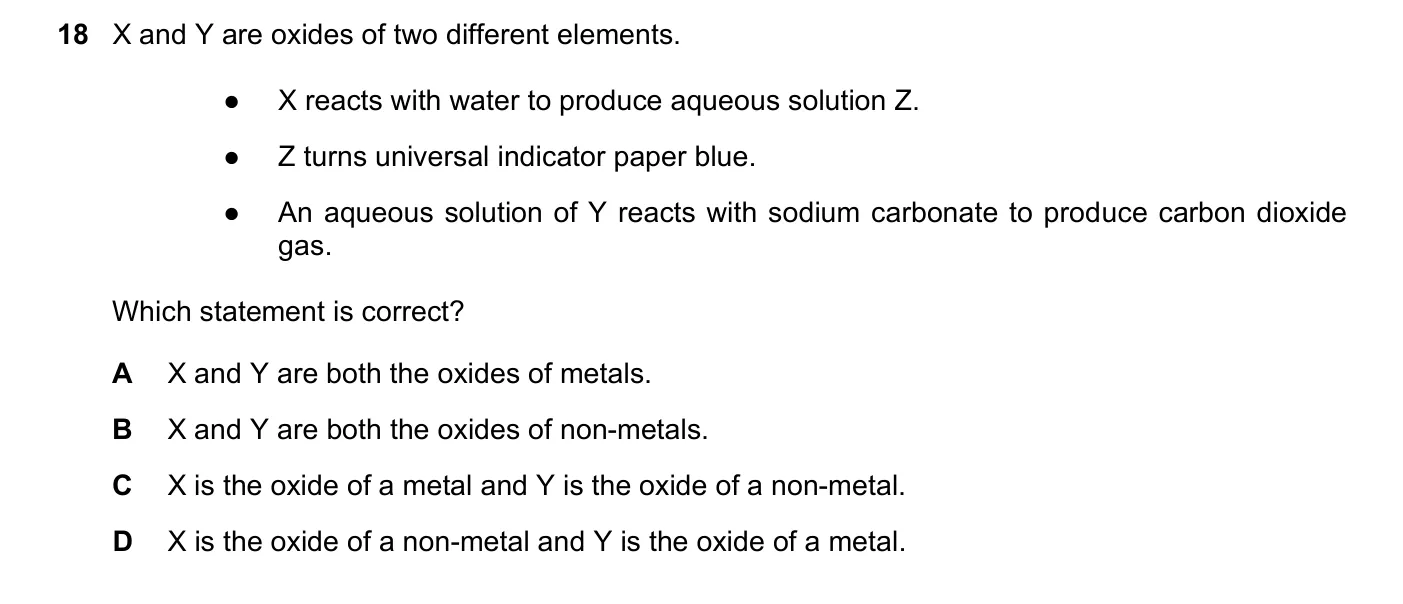 Question 18, November 2022, 0620 Paper 22