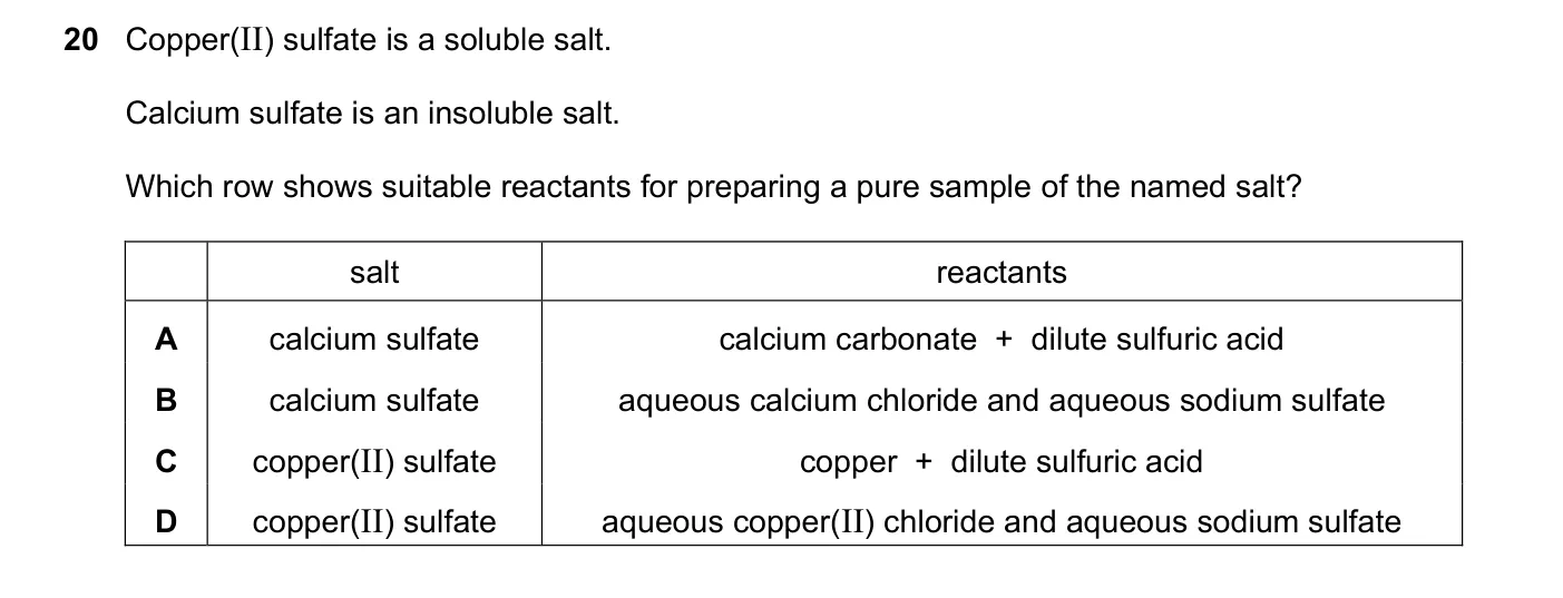 Question 20, November 2022, 0620 Paper 22
