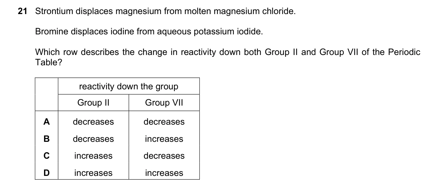 Question 21, November 2022, 0620 Paper 22