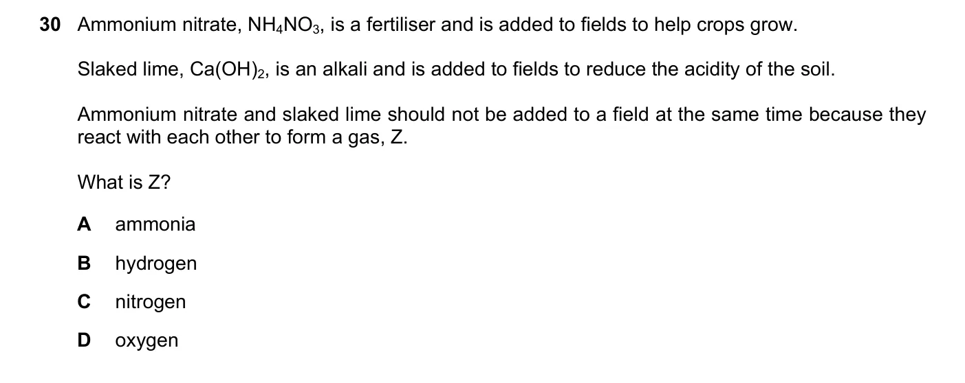 Question 30, November 2022, 0620 Paper 22