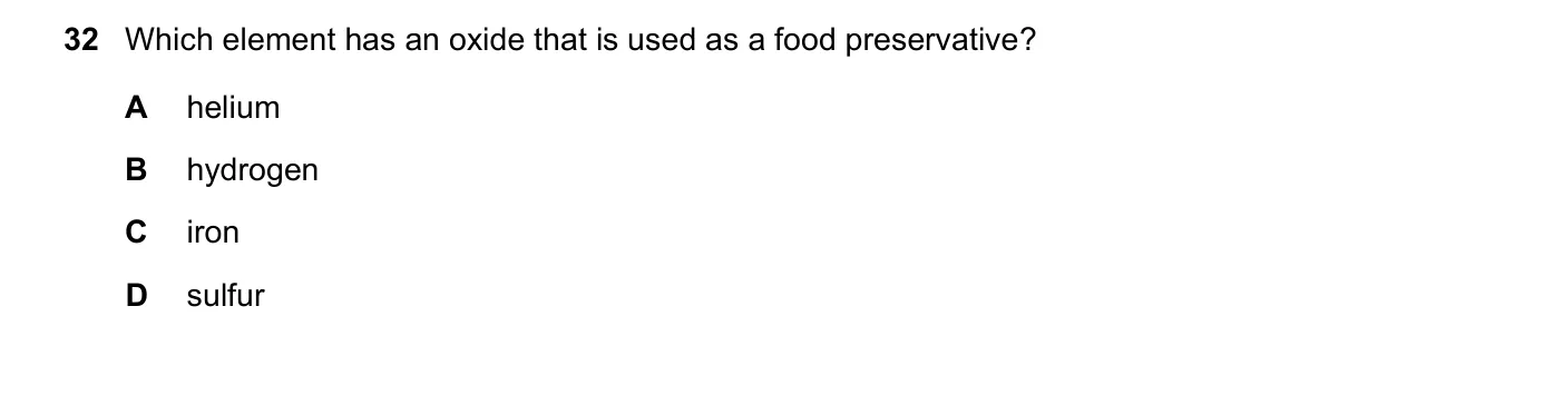Question 32, November 2022, 0620 Paper 22