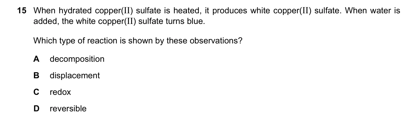Question 15, November 2022, 0620 Paper 23