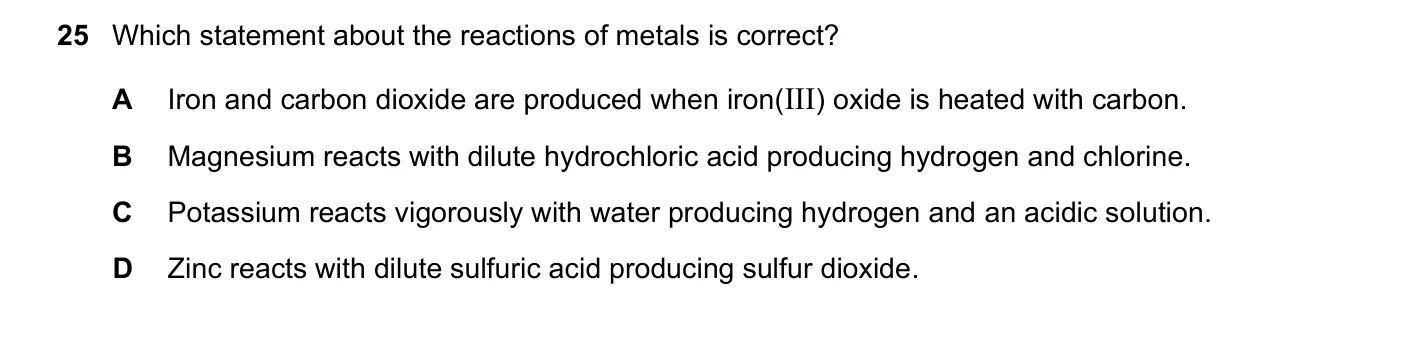 Question 25, November 2022, 0620 Paper 23