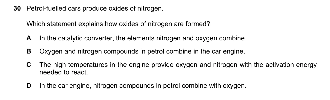 Question 30, November 2022, 0620 Paper 23