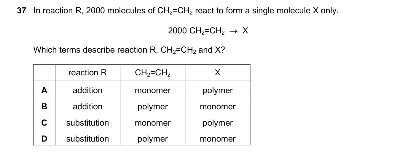 Question 37, June 2023, 0620 Paper 21