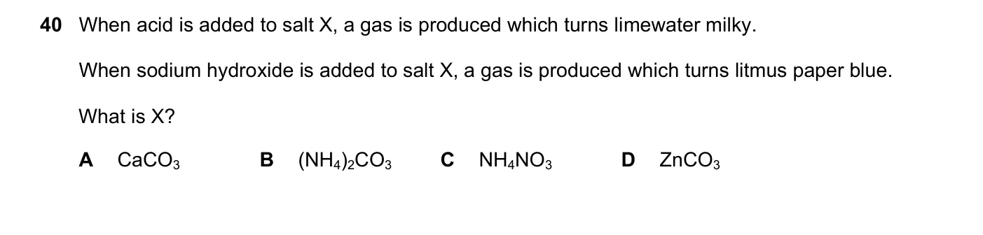 Question 40, June 2023, 0620 Paper 22