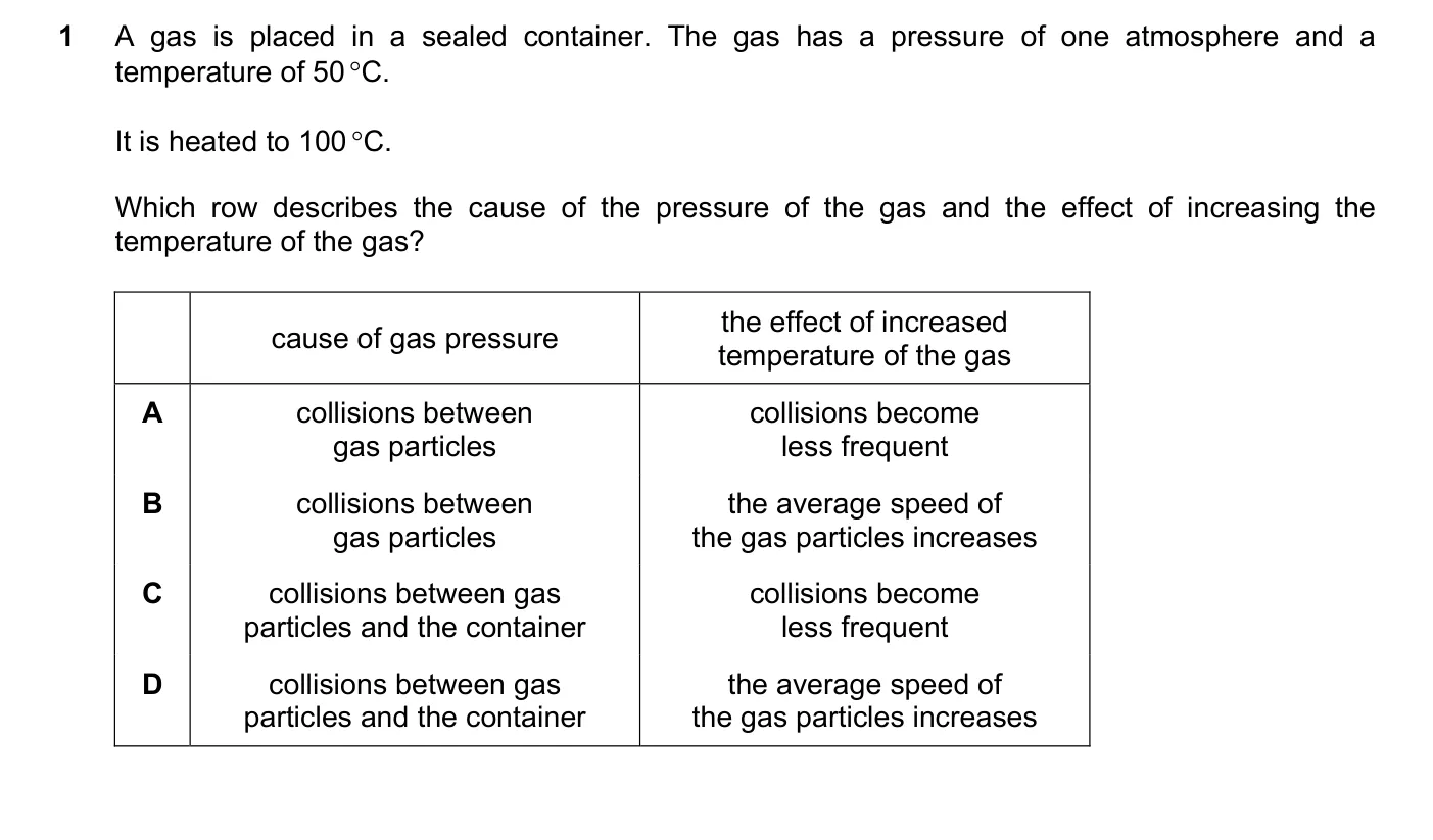 Question 1, November 2023, 0620 Paper 21