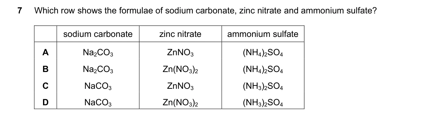 Question 7, November 2023, 0620 Paper 21