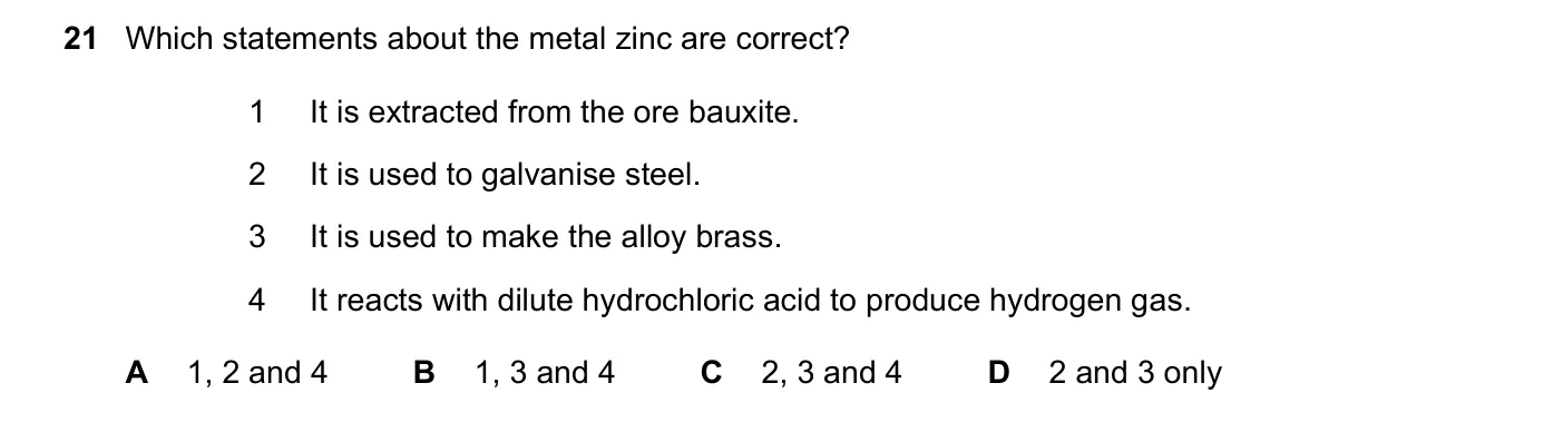 Question 21, November 2023, 0620 Paper 21