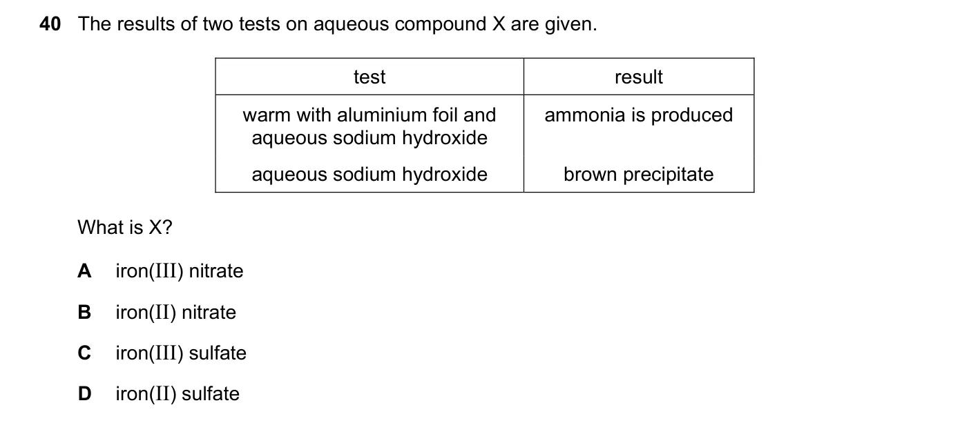Question 40, November 2023, 0620 Paper 21
