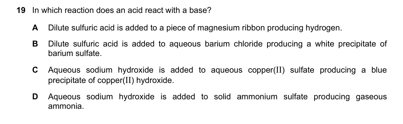 Question 19, November 2023, 0620 Paper 22