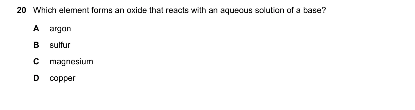 Question 20, November 2023, 0620 Paper 22