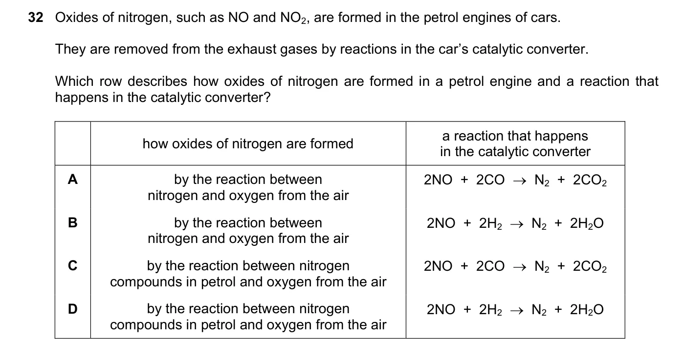 Question 32, November 2023, 0620 Paper 22