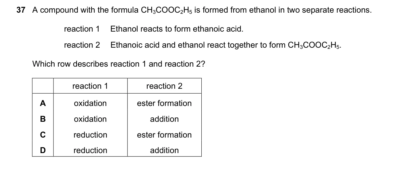 Question 37, November 2023, 0620 Paper 23
