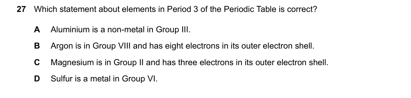 Question 27, June 2024, 0620 Paper 21