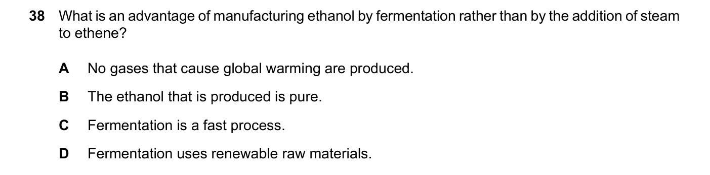 Question 38, June 2024, 0620 Paper 22