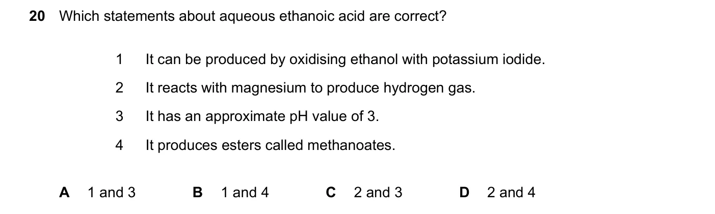 Question 20, March 2024, 0620 Paper 22