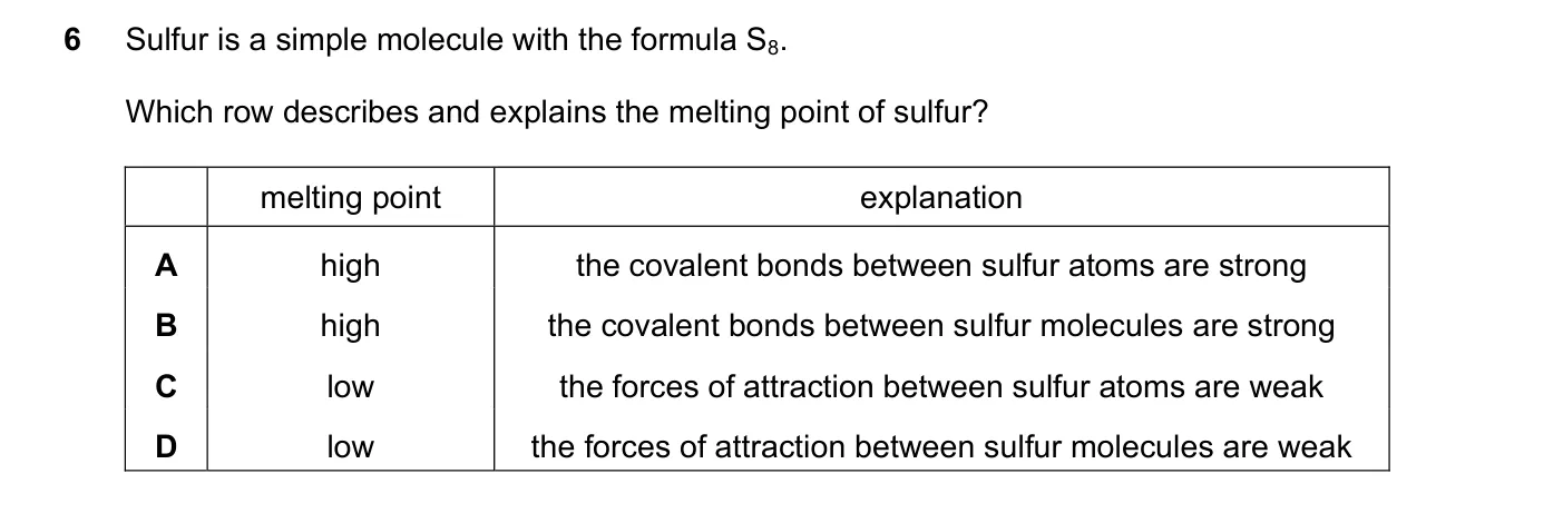 Question 6, November 2024, 0620 Paper 21
