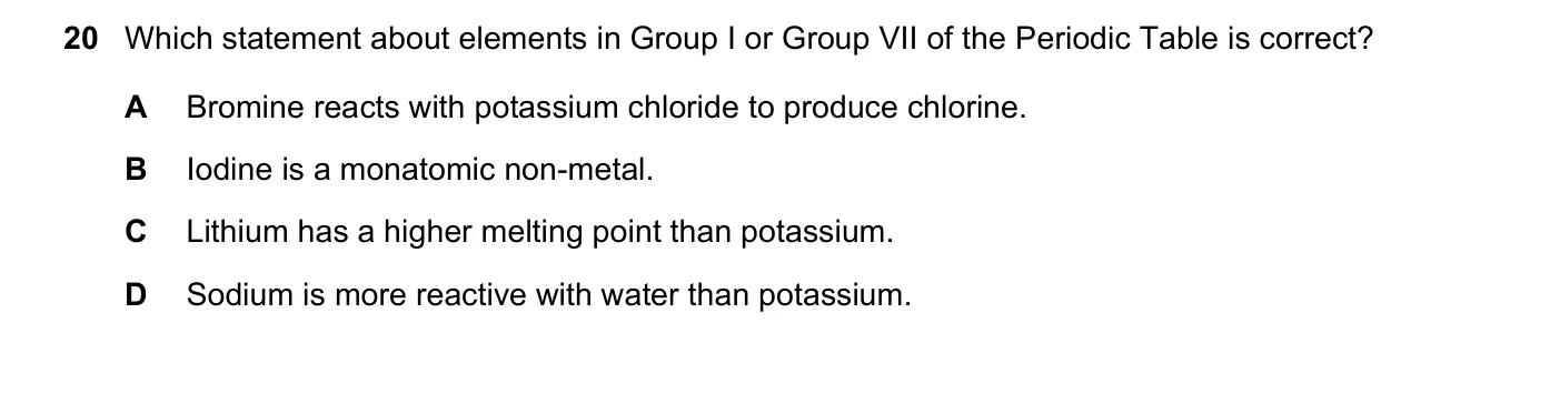 Question 20, November 2024, 0620 Paper 21