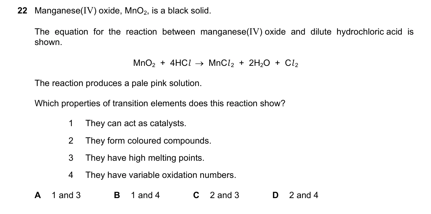Question 22, November 2024, 0620 Paper 21