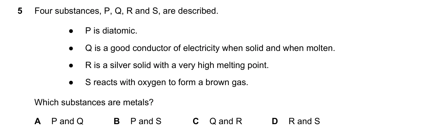 Question 5, November 2024, 0620 Paper 22