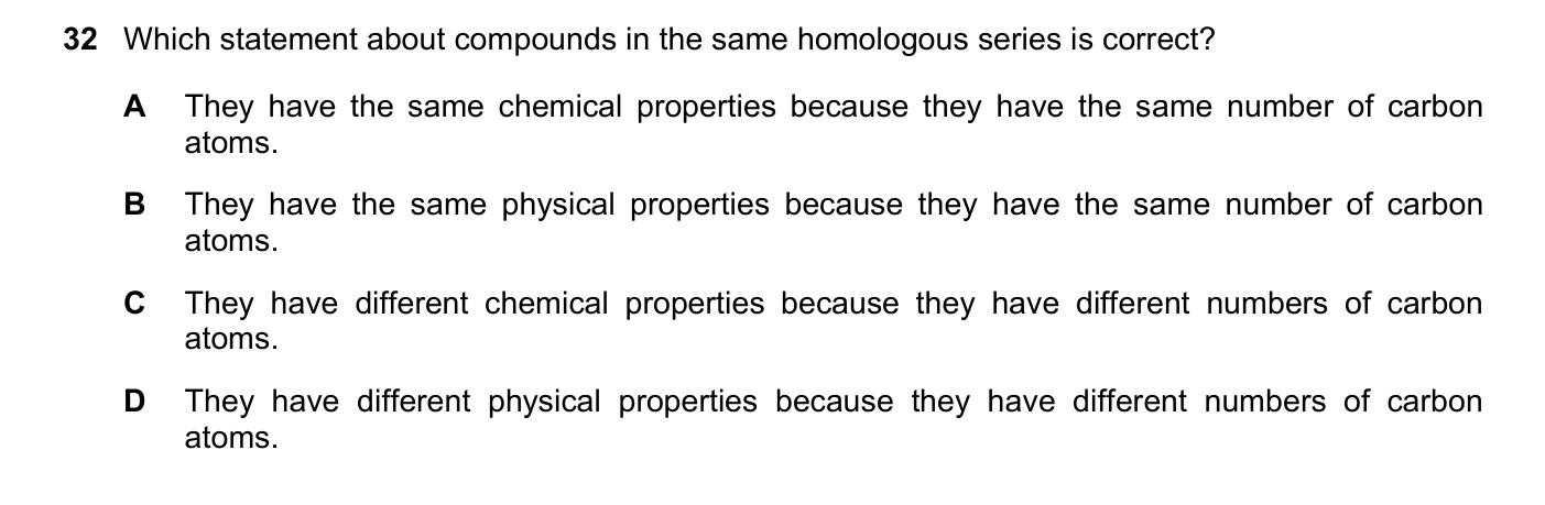 Question 32, November 2024, 0620 Paper 22