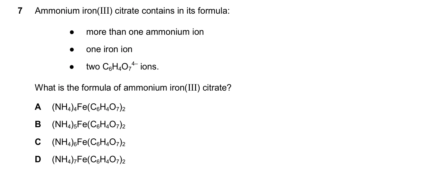 Question 7, November 2024, 0620 Paper 23