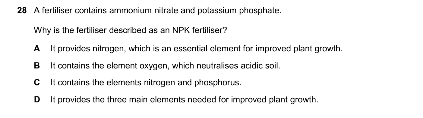 Question 28, November 2024, 0620 Paper 23
