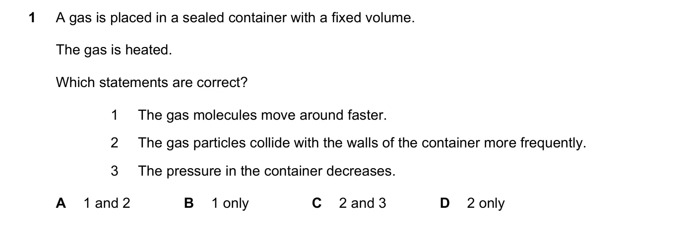 Question 1, June 2025, 0620 Paper 21