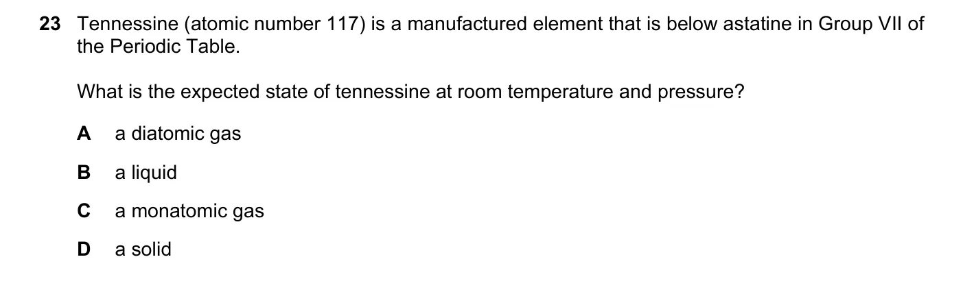 Question 23, June 2025, 0620 Paper 22