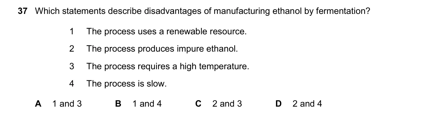 Question 37, March 2025, 0620 Paper 22