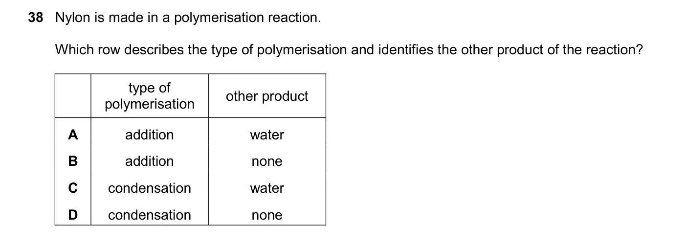 Question 38, March 2025, 0620 Paper 22