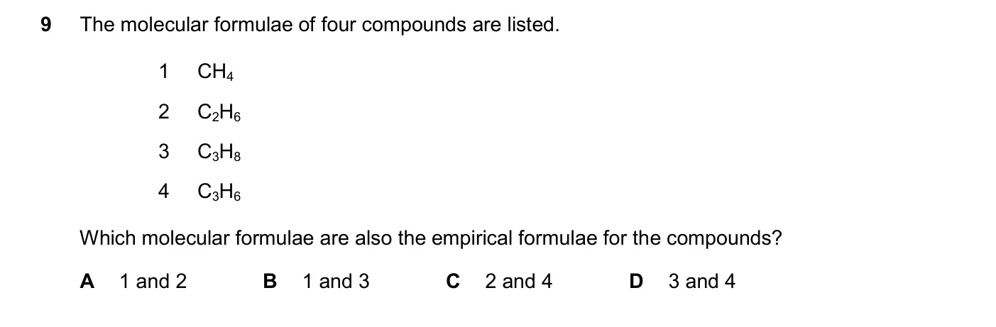Question 9, November 2025, 0620 Paper 21