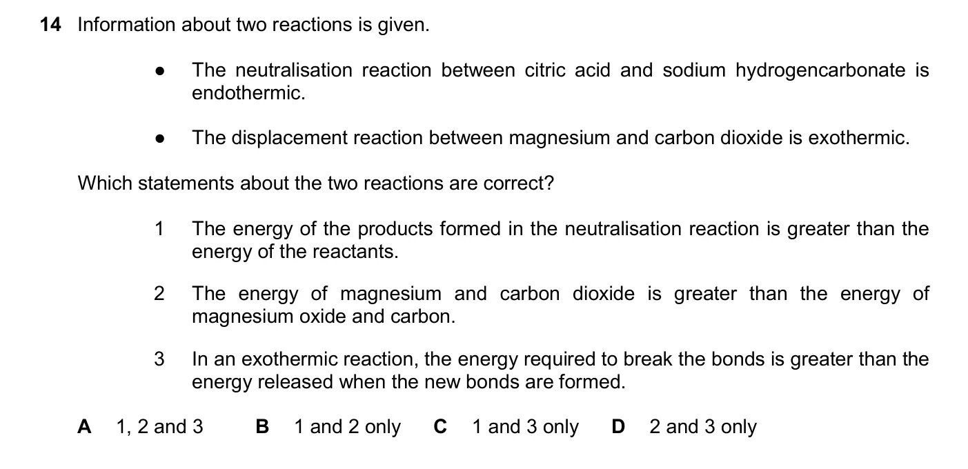 Question 14, November 2025, 0620 Paper 21