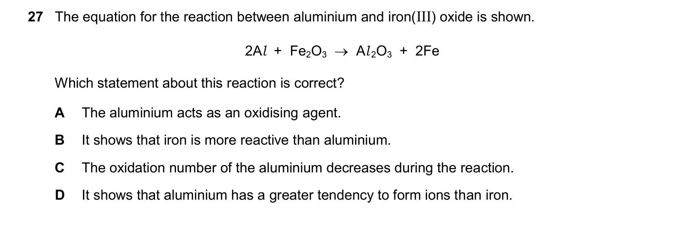 Question 27, November 2025, 0620 Paper 21