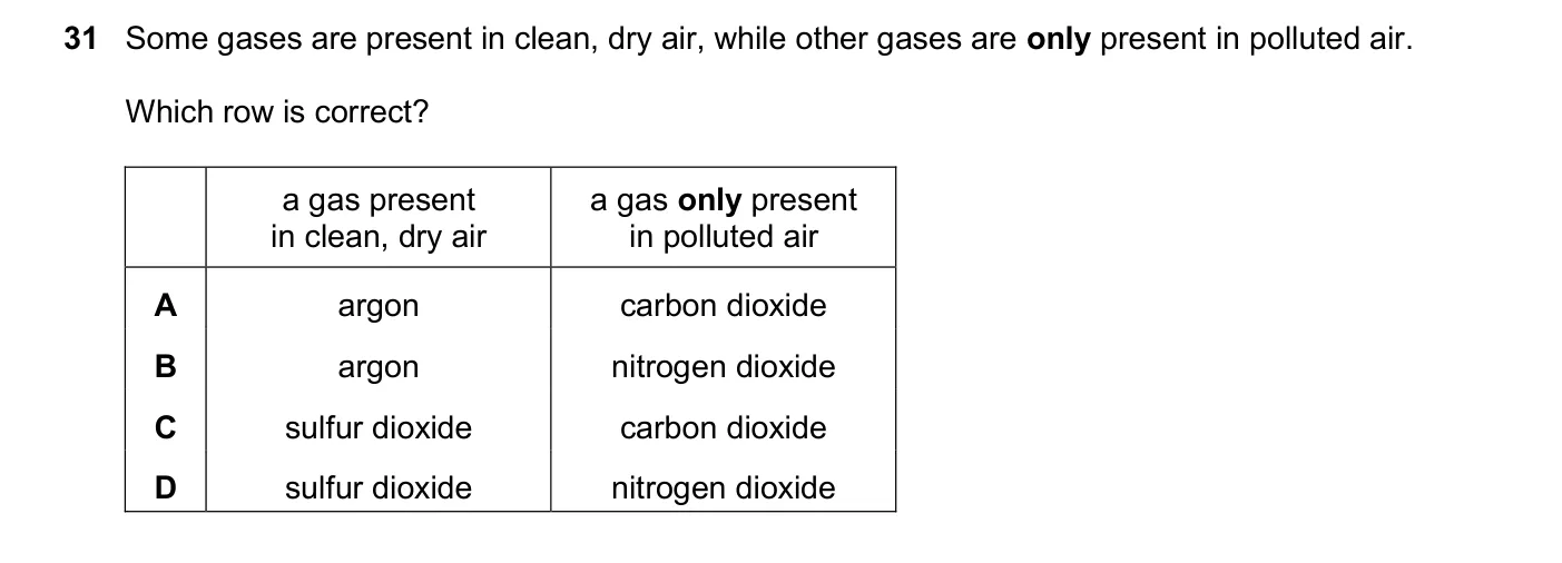 Question 31, November 2025, 0620 Paper 21