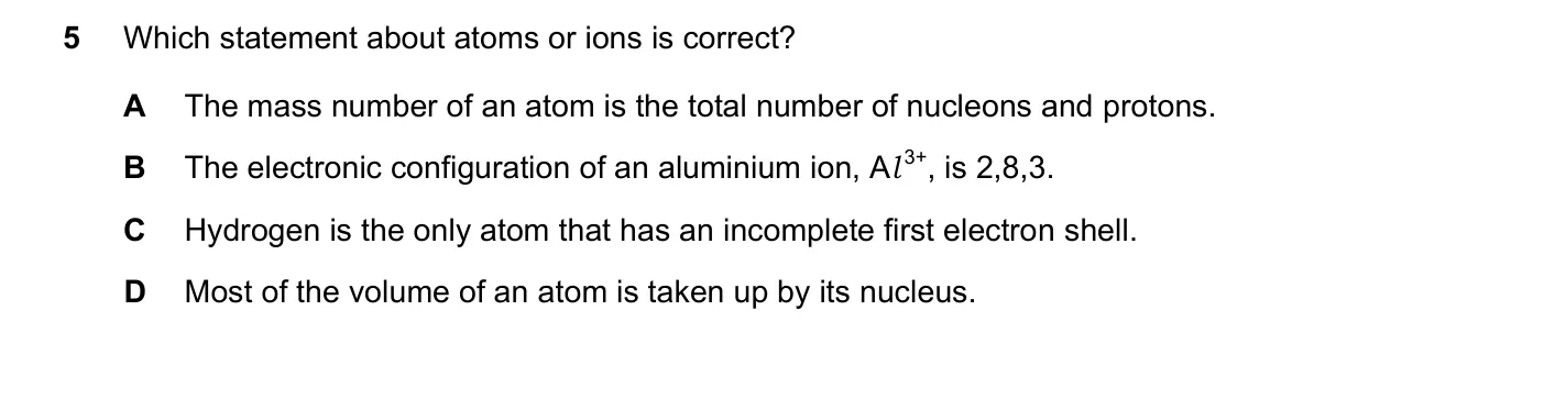Question 5, November 2025, 0620 Paper 22