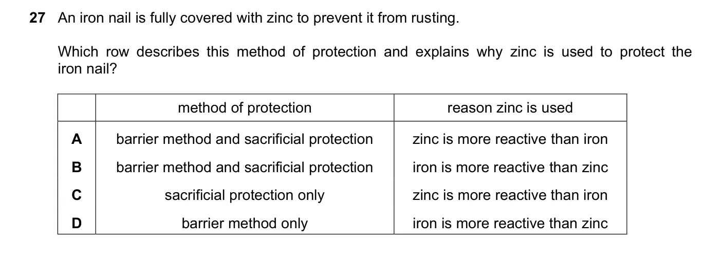 Question 27, November 2025, 0620 Paper 22