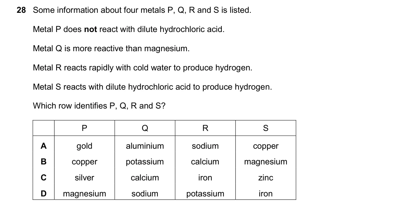 Question 28, November 2025, 0620 Paper 23