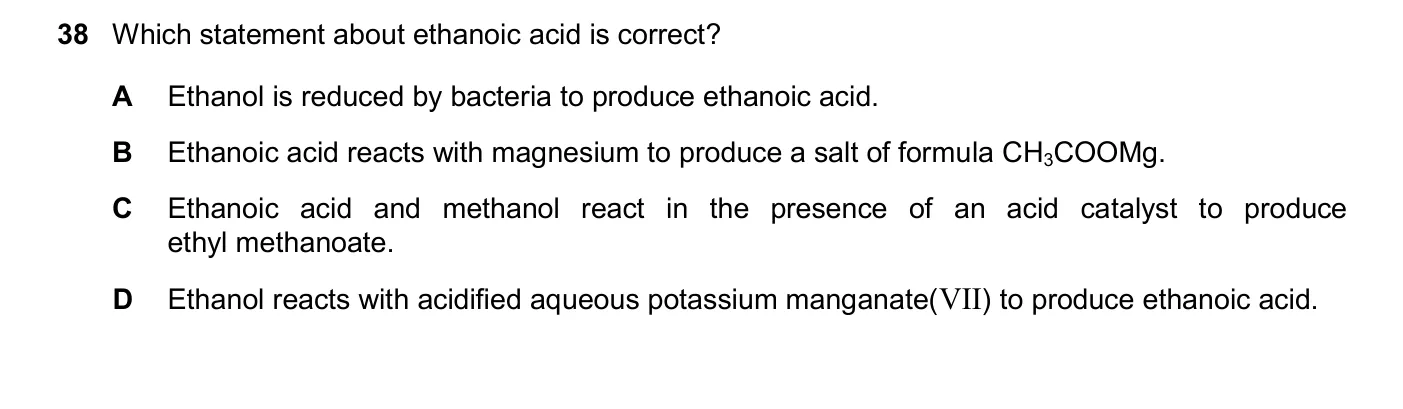 Question 38, November 2025, 0620 Paper 23