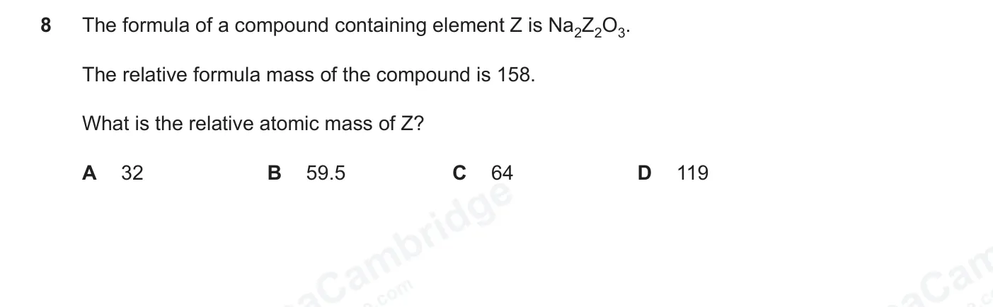 Question 8, June 2026, 0620 Paper 21
