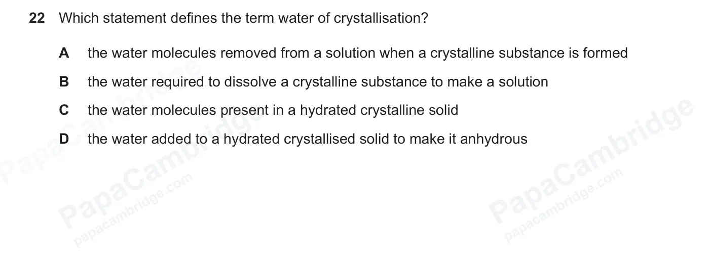 Question 22, June 2026, 0620 Paper 21