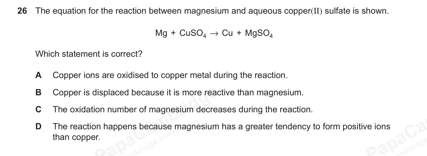 Question 26, June 2026, 0620 Paper 21