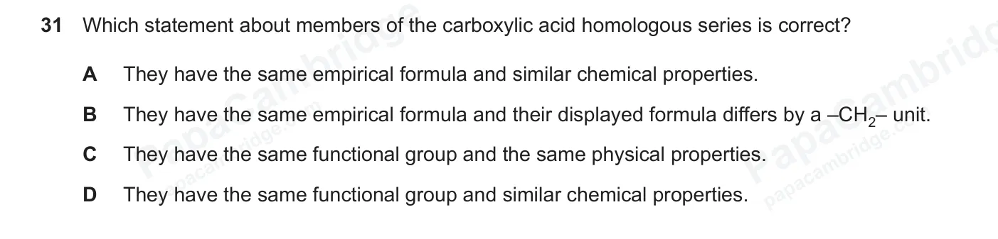 Question 31, June 2026, 0620 Paper 21