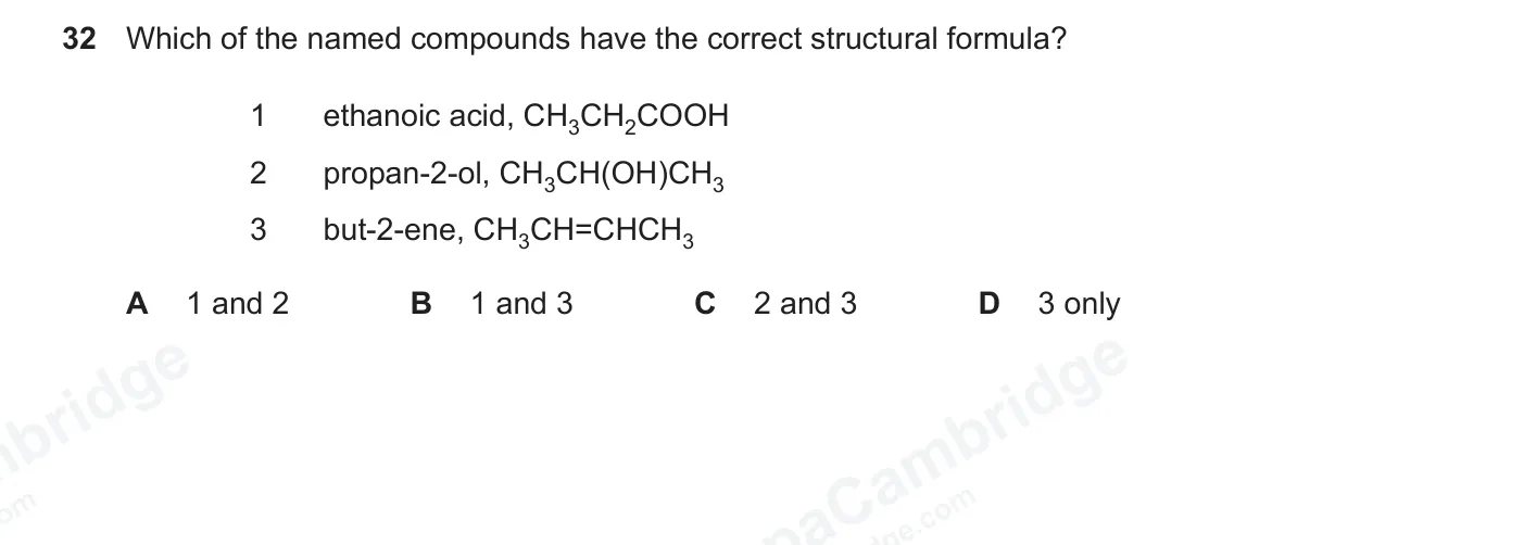 Question 32, June 2026, 0620 Paper 21