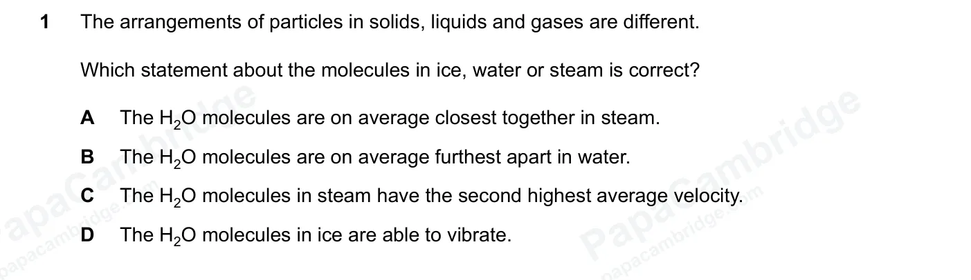 Question 1, June 2026, 0620 Paper 22