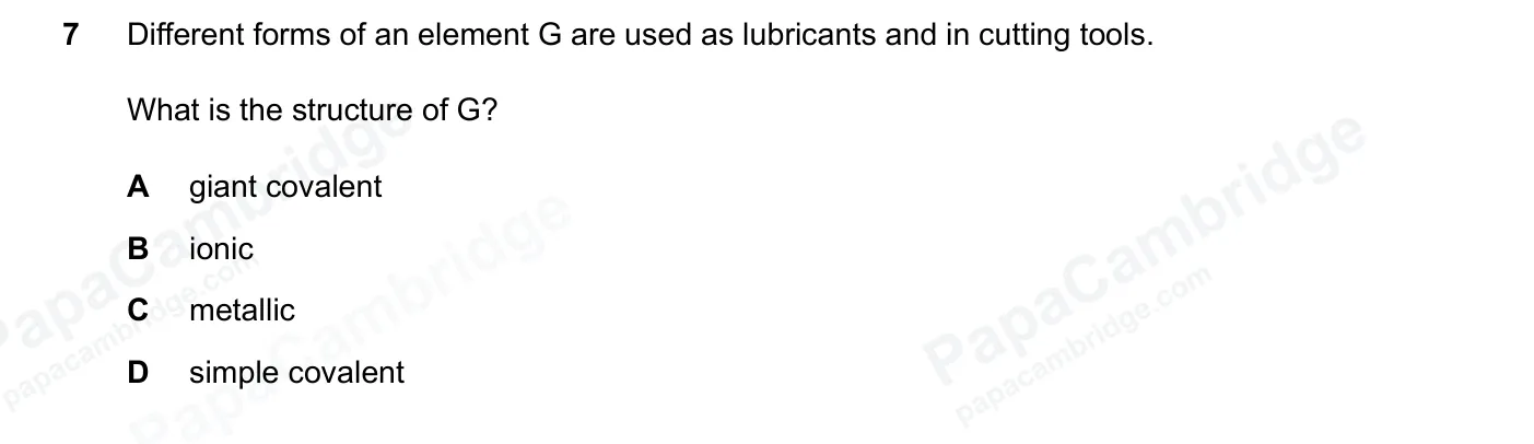 Question 7, June 2026, 0620 Paper 22