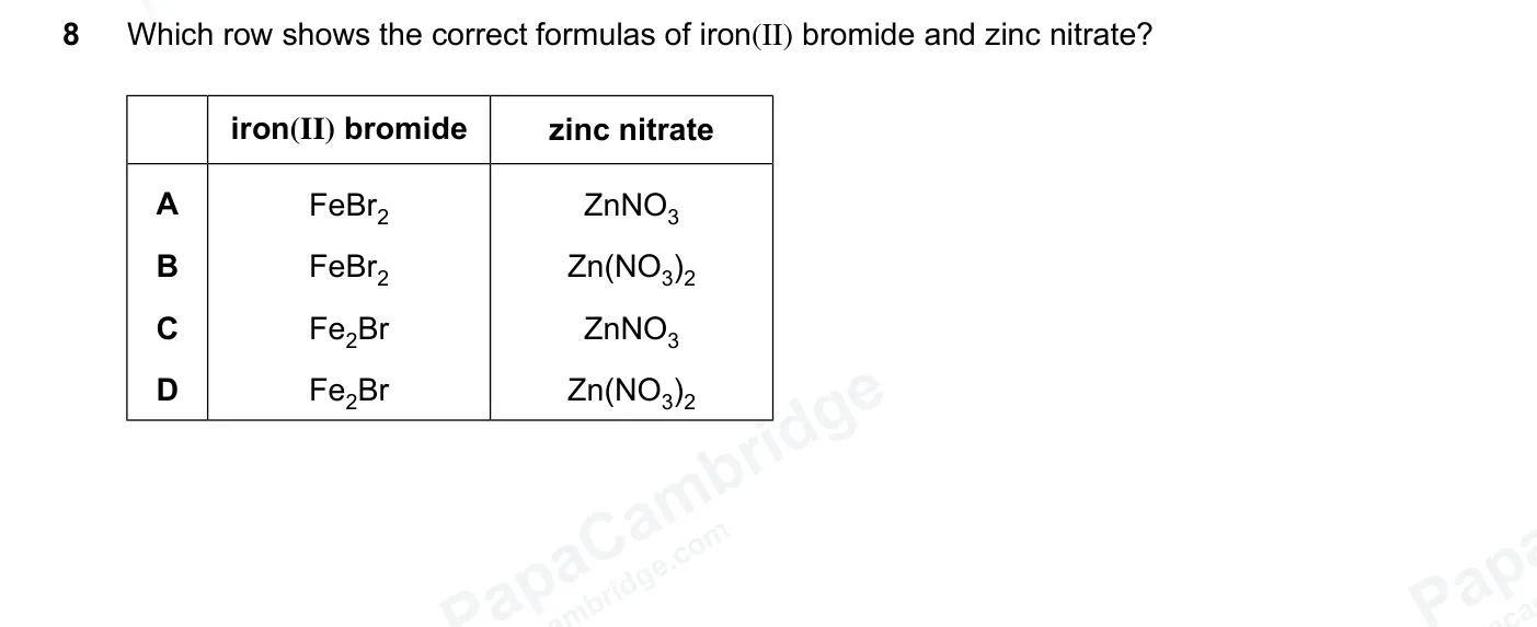Question 8, June 2026, 0620 Paper 22
